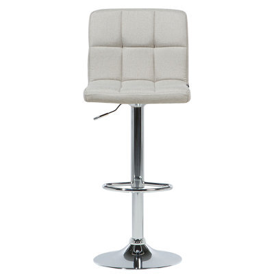 Wyld And Coco Noblecasa Set Of 2 Beige Swivel Bar Stools With Height Adjustment And Footrest - image 1