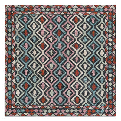 Beliani Rug Haymana Multicolour 200 X 200 Cm Wool - image 1