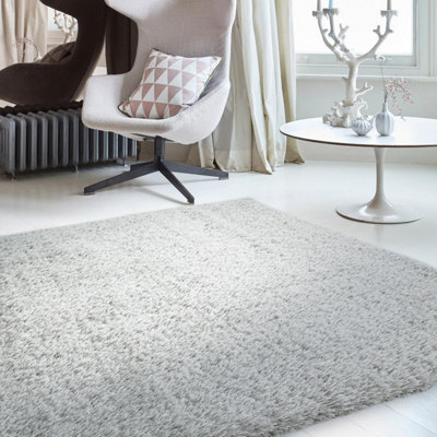 Furniturebox Uk Selby Silver Grey Shaggy Rug 200X290 - image 1
