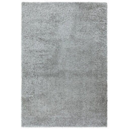 Furniturebox Uk Selby Silver Grey Shaggy Rug 200X290 - thumbnail 2