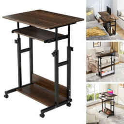 Brown Mobile Computer Desk Home Office Pc Laptop Table Work Study Gaming Workstation - thumbnail 4