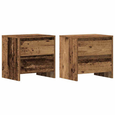 Berkfield Stylish Bedside Cabinet 2 Pcs Old Wood 45X34X44,5 Cm Engineered Wood - image 1