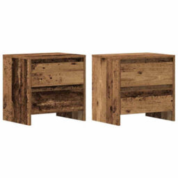 Berkfield Stylish Bedside Cabinet 2 Pcs Old Wood 45X34X44,5 Cm Engineered Wood - thumbnail 1