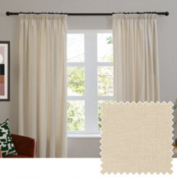 furn. Furn Soft Chenille Blackout Pencil Pleat Curtain Pair, Ecru, (W) 168 X (D) 229Cm - thumbnail 1