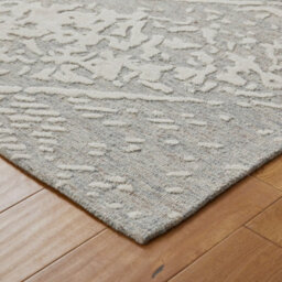 Modern Abstract Easy To Clean Light Blue Ivory Wool Living Room Bedroom Rug-160Cm X 230Cm - thumbnail 4