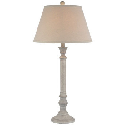 Hill Interiors Liora Table Lamp With Linen Shade - Resin - L41 X W41 X H79 Cm - White - image 1