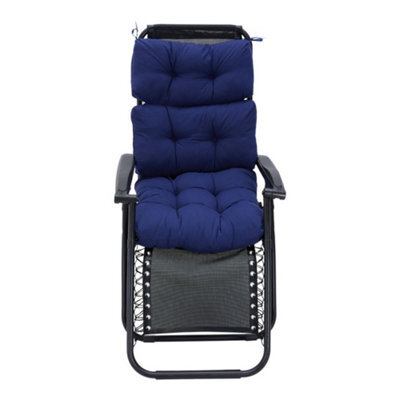 Thehotsale Navy Blue Polyester Tri-Fold Soft Outdoor Garden Chair Bench Seat Pad Cushion 110Cm W X 55Cm D - image 1