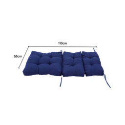 Thehotsale Navy Blue Polyester Tri-Fold Soft Outdoor Garden Chair Bench Seat Pad Cushion 110Cm W X 55Cm D - thumbnail 7