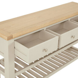 The Furniture Market Cheshire Dove Grey Painted Large 3 Drawer Hall Console Table - thumbnail 6