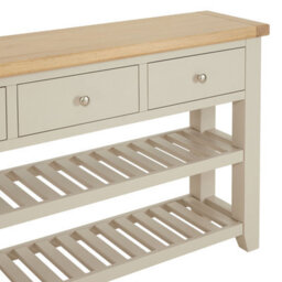 The Furniture Market Cheshire Dove Grey Painted Large 3 Drawer Hall Console Table - thumbnail 7
