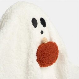 Ohs Ghost Shaped Soft Fleece Decorative Scatter Cushion, Cream - thumbnail 4