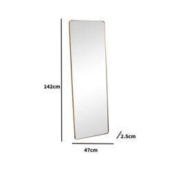 Melody Maison Tall Brushed Gold Wall & Leaner Mirror 47Cm X 142Cm - thumbnail 7