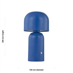 First Choice Lighting Christina - Navy Blue Led Rechargeable Touch Table Lamp - thumbnail 6