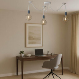 Diy Spider Pendant Light 3 Arm Adjustable 95Cm Hanging Ceiling Lamp E27 Vintage Industrial Chandelier Lighting Gray - thumbnail 6