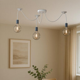 Diy Spider Pendant Light 3 Arm Adjustable 95Cm Hanging Ceiling Lamp E27 Vintage Industrial Chandelier Lighting Gray - thumbnail 2