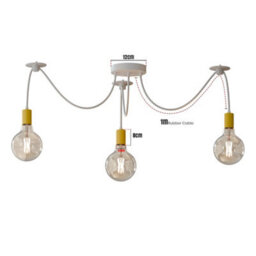 Diy Spider Pendant Light 3 Arm Adjustable 95Cm Hanging Ceiling Lamp E27 Vintage Industrial Chandelier Lighting Gray - thumbnail 3
