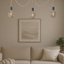 Diy Spider Pendant Light 3 Arm Adjustable 95Cm Hanging Ceiling Lamp E27 Vintage Industrial Chandelier Lighting Gray - thumbnail 4