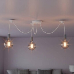 Diy Spider Pendant Light 3 Arm Adjustable 95Cm Hanging Ceiling Lamp E27 Vintage Industrial Chandelier Lighting Gray - thumbnail 5