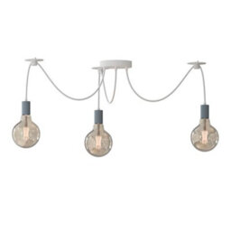 Diy Spider Pendant Light 3 Arm Adjustable 95Cm Hanging Ceiling Lamp E27 Vintage Industrial Chandelier Lighting Gray - thumbnail 1