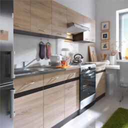 Impact Furniture Kitchen Wall Unit 800mm Cabinet 2 Door 80Cm Cupboard Wenge Dark Brown Sonoma Oak Effect From Junona Range - thumbnail 6