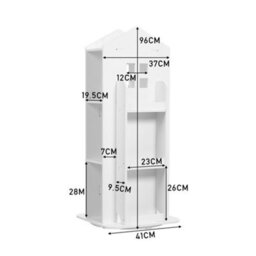 Living And Home White Freestanding Rotating House Shaped Kids' Bookshelf Bookcase - thumbnail 7