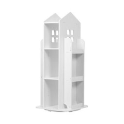 Living And Home White Freestanding Rotating House Shaped Kids' Bookshelf Bookcase - thumbnail 4