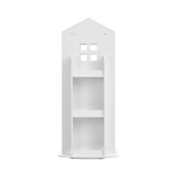 Living And Home White Freestanding Rotating House Shaped Kids' Bookshelf Bookcase - thumbnail 5