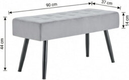Doubs Light Oak Modern Dining Table With 4 Grey Velvet Chairs And 1 Bench 6-Piece Set - thumbnail 7