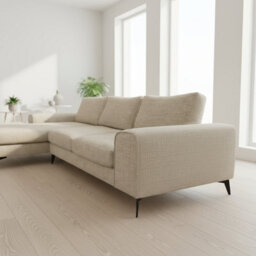 Abakus Direct Venice Chenille Corner Sofa In Beige Left Facing With Deep Seats And Extra-Wide Padded Arms - thumbnail 5