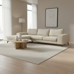 Abakus Direct Venice Chenille Corner Sofa In Beige Left Facing With Deep Seats And Extra-Wide Padded Arms - thumbnail 4
