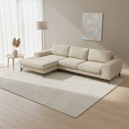 Abakus Direct Venice Chenille Corner Sofa In Beige Left Facing With Deep Seats And Extra-Wide Padded Arms - thumbnail 6