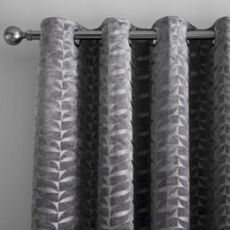 Curtina Kendal Textured Weave Pair Of Charcoal Eyelet Curtains - thumbnail 2