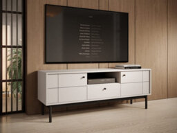 Arte Luxurious Japandi Tv Cabinet H570mm W1530mm D390mm In Cashmere - Refined Media Sanctuary - thumbnail 3