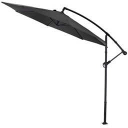 Living And Home 3M Large Rotatable Garden Sun Shade Cantilever Parasol Patio Hanging Banana Umbrella Crank Tilt No Cross Base, Black - thumbnail 3