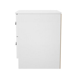 Portland 2 Drawer Compact Bedside Cabinet In Black & White Matt (Ready Assembled) - thumbnail 3