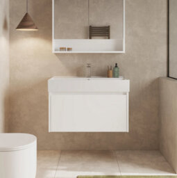 Banyetti Mino 800mm Wall Hung Vanity Unit With Lira Basin - Gloss White - thumbnail 2