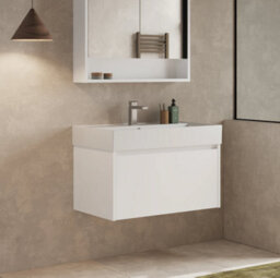 Banyetti Mino 800mm Wall Hung Vanity Unit With Lira Basin - Gloss White - thumbnail 3