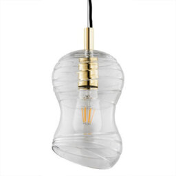 Luminosa Lighting Luminosa Deportivo Dome Pendant Ceiling Light Transparent, Brass Steel - thumbnail 3