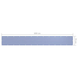 Berkfield Balcony Screen White And Blue 75X600 Cm Oxford Fabric - thumbnail 5