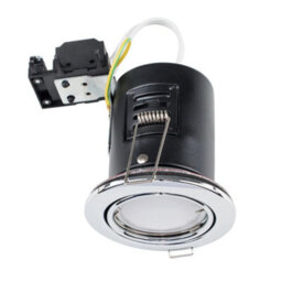 20 X Downlights Fire Rated Tiltable Gu10 Downlighters Chrome Led Light Bulbs - thumbnail 1