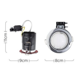 20 X Downlights Fire Rated Tiltable Gu10 Downlighters Chrome Led Light Bulbs - thumbnail 2