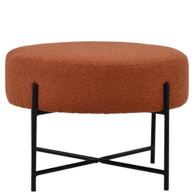Lakeland Furniture Avon Burnt Orange Boucle Black Leg Foot Stool - image 1
