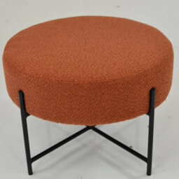 Lakeland Furniture Avon Burnt Orange Boucle Black Leg Foot Stool - thumbnail 3
