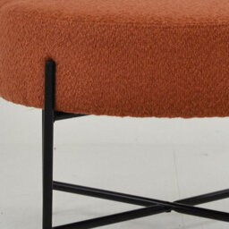 Lakeland Furniture Avon Burnt Orange Boucle Black Leg Foot Stool - thumbnail 6