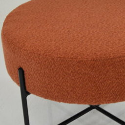Lakeland Furniture Avon Burnt Orange Boucle Black Leg Foot Stool - thumbnail 5