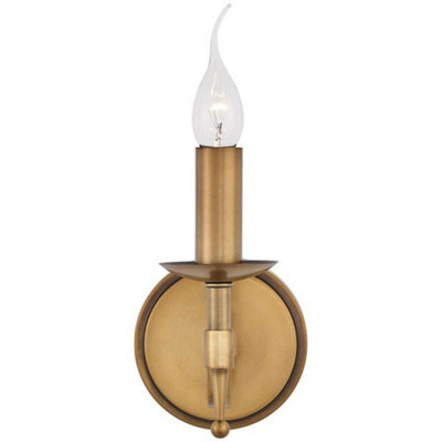 Avery Luxury Single Wall Light Antique Brass Traditional Candelabra Lamp Holder - image 1