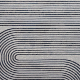 Grey Navy Abstract Striped Modern Easy To Clean Rug For Dining Room-120Cm X 170Cm - thumbnail 3