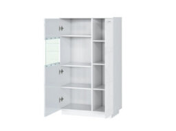 Impact Furniture Living Room Furniture Set Large Tv Unit With Glass Display Cabinet White Gloss Modern Sol - thumbnail 7