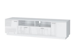 Impact Furniture Living Room Furniture Set Large Tv Unit With Glass Display Cabinet White Gloss Modern Sol - thumbnail 3