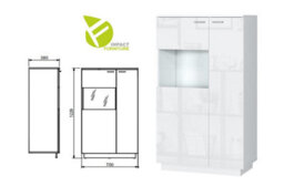 Impact Furniture Living Room Furniture Set Large Tv Unit With Glass Display Cabinet White Gloss Modern Sol - thumbnail 8